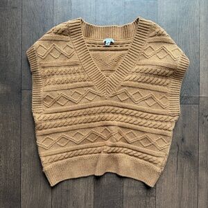 Pistola Womens Brown  V-Neck Knitted Sweater Vest Size Medium Lagenlook